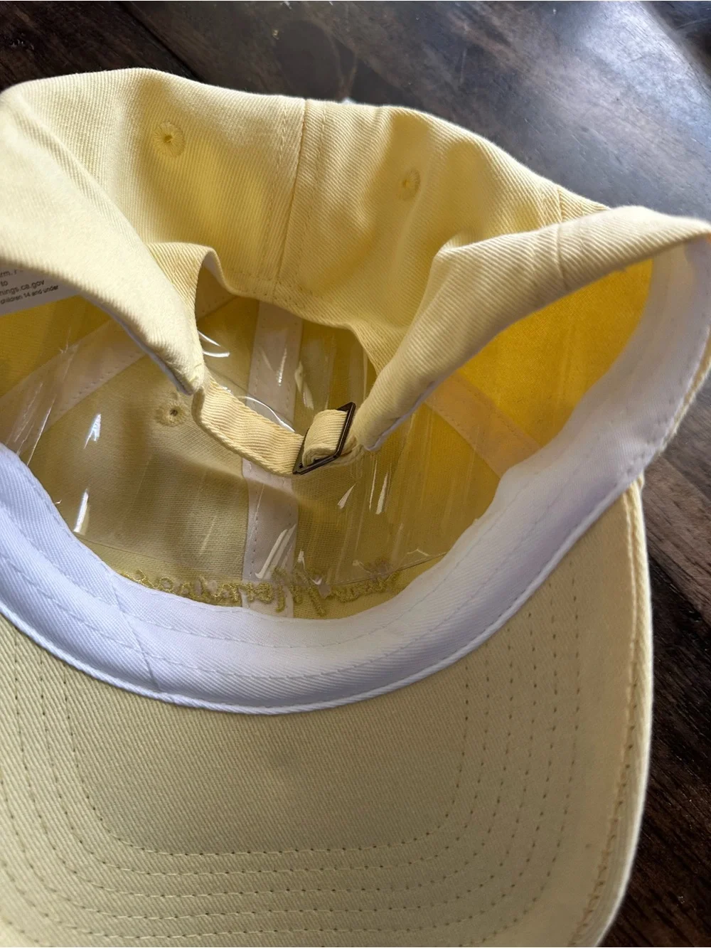 NWT Women’s Pale Yellow Embroidered “Slow Mornings” Baseball Cap Adjust Strap